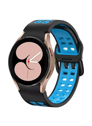 Gennext Two Colour Silicone Replacement Band for Samsung Galaxy Watch 6 Classic 47/43mm/5 Pro 45mm/4 Classic 46/42mm, Black/Blue