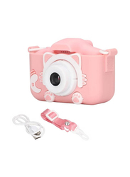 Gennext Portable Face Recognition LED Flash Kids Digital Camera, Pink