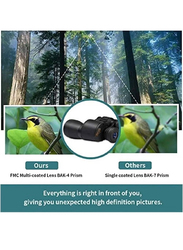 20x50 HD High-Power Professional Waterproof with Low Light Night Vision Binocular, Black