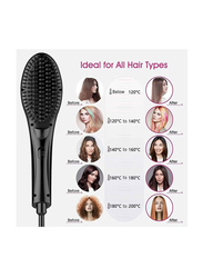 Gennext Electric Heated Negative Ceramic Hair Straightening Comb with Adjustable Temperature for Smooth, Frizz-Free Hair, Black