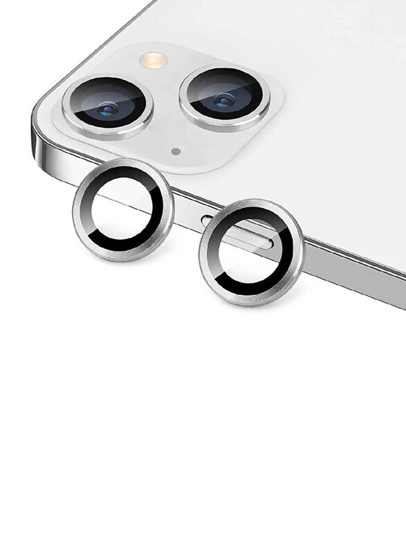 

Gennext Apple iPhone 14 9H Tempered Glass Camera Lens Protector, Silver