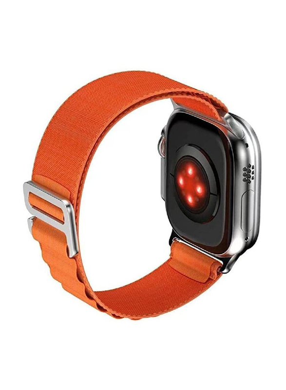 Zoomee Replacement Nylon Loop Strap with Metal GHook for Apple Watch Series 8/8 Ultra, Orange