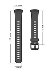 Gennext Adjustable Silicone Replacement Sports Watch Strap for Huawei Band 6/Honor Band 6, Black