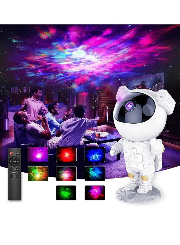 

Gennext USB Powered 360° Adjustable Design Galaxy Astronaut Star Projector Night Light with Timer & Remote Control for Baby Bedroom, Party Room & Game