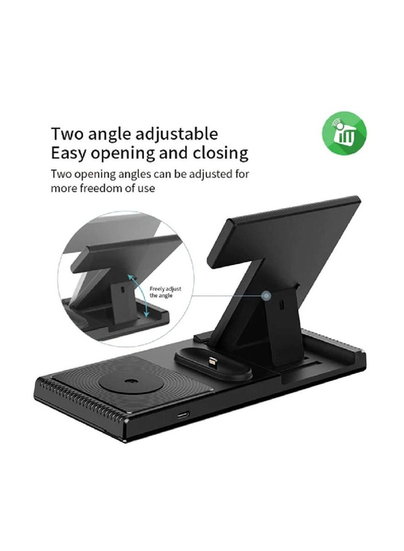 Yesido DS13 4in1 18W Foldable Wireless Charger Stand, Black