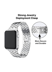 Gennext Honeycomb Pattern Stainless Steel Replacement Watchband for Apple watch 42/44/45mm, Silver