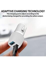 Gennext 3.4A Universal Compact 3.4A Fast Charging Car Charger for Smartphones, White