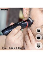 Geepas Rechargeable Trimmer for Men, GTR8128N, Black