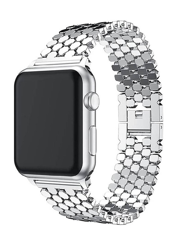 

Gennext Honeycomb Pattern Stainless Steel Replacement Watchband for Apple Watch Ultra 49mm, Silver