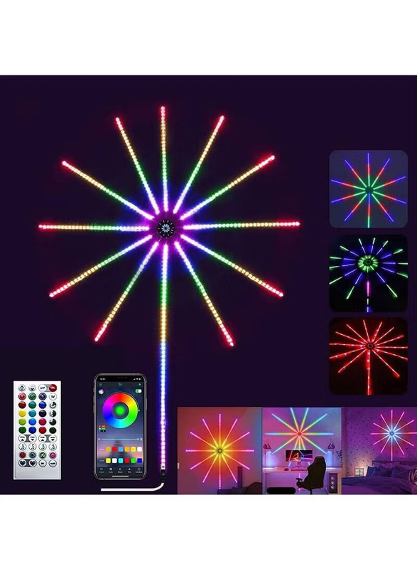 Gennext USB Powered Color Changing Firework Smart RGB LED Strip Light with Launch Burst Effect & Remote App Control for Bedroom & Room Decor, Multicolour