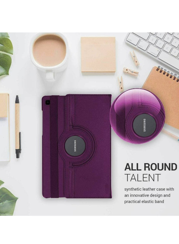 Gennext Samsung Galaxy Tab A7 10.4 Inch 2020 PU Leather Smart Case 360 Degree Rotating Smart Cover, Purple