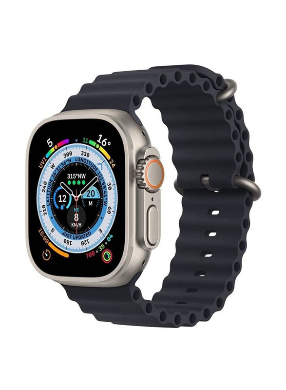 

Gennext Dual Buttons Wireless Charging Ultra Smartwatch with Heart Rate Tracker, Black