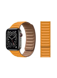 Leather Band for Apple Watch SE/6/5/4/3/2/1, California Poppy Yellow