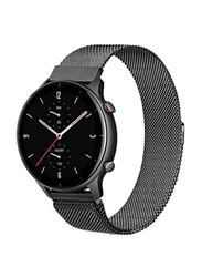 Gennext Stainless Steel Magnetic Clasp Replacement Strap for Amazfit GTR 4/GTR 3 Pro/GTR 3/GTR 2e/GTR 2/GTR 47mm, Black