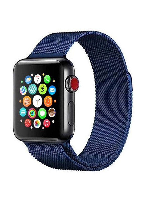 

Gennext Stainless Steel Milanese Loop Strap Replacement for Apple iWatch Series 7/SE/6/5/4/3/2/1 45mm/44mm/42mm, Blue