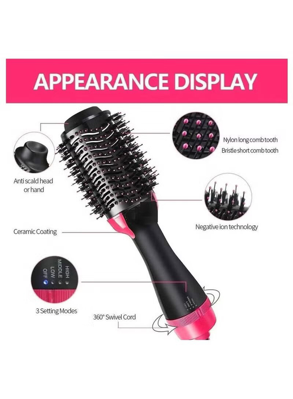 Gennext One Step Hair Dryer & Styler, Black/Pink