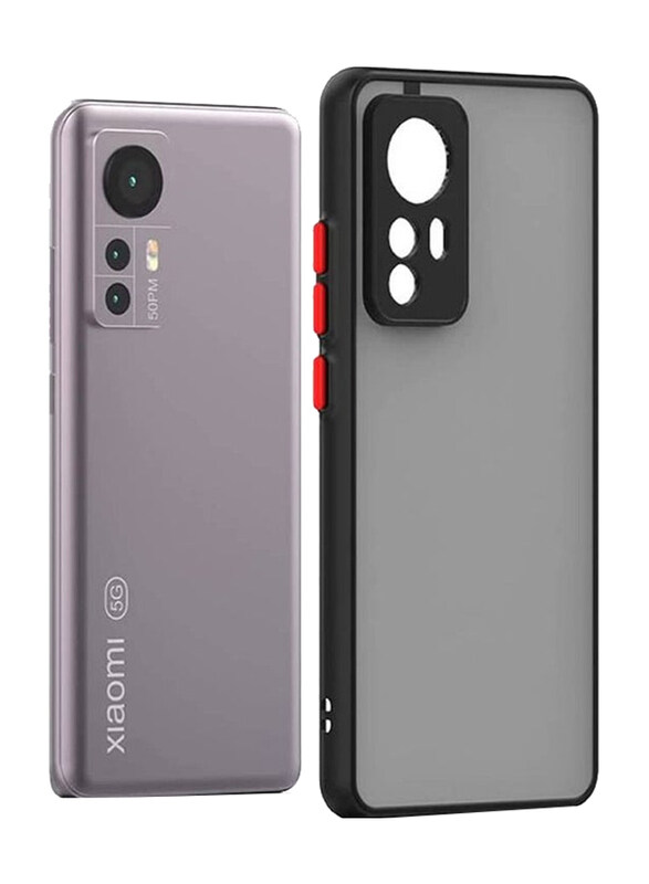 

Gennext Xiaomi 12 Pro Silicone Mobile Phone Back Case Cover, Black