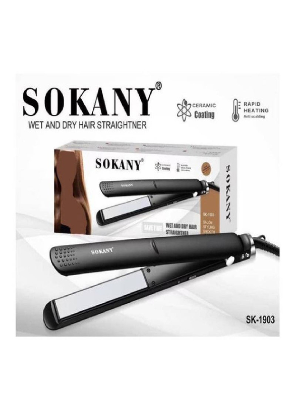 Sokany Wet & Dry Hair Straightener, SK-1903, Black