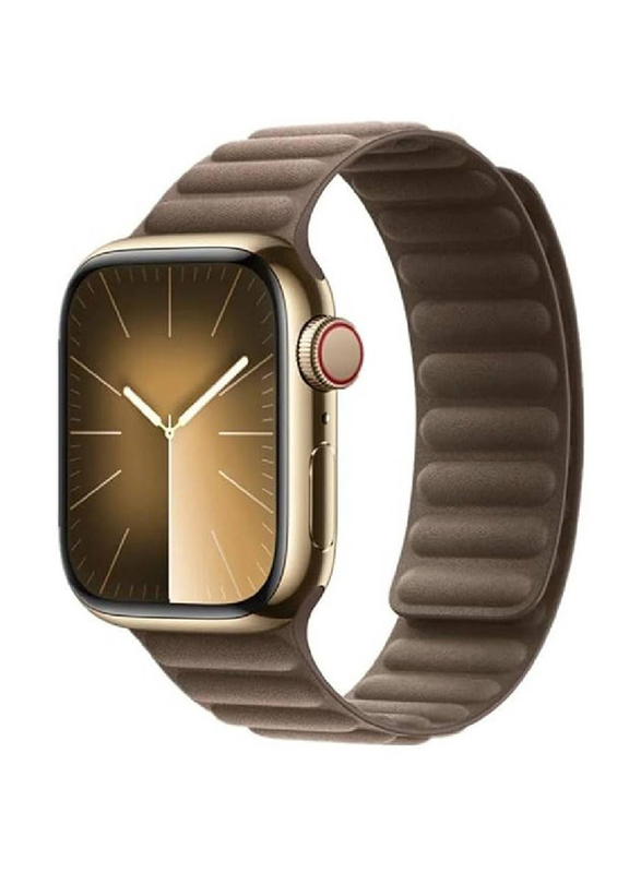 Gennext Nylon Link Magnetic Band for Apple Watch Series Ultra 2/9/8 Ultra/8/7/6/5/4/3/SE 45mm/44mm/42mm, Brown