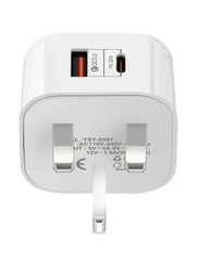 Gennext 20W PD 3.0 Power Adapter Wall Charge, with 1-Meter Lightning Charging Cable for Smartphones, White