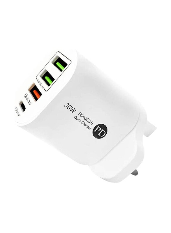 

Gennext 36W Multi-Port PD Wall Charger for Smartphones, White