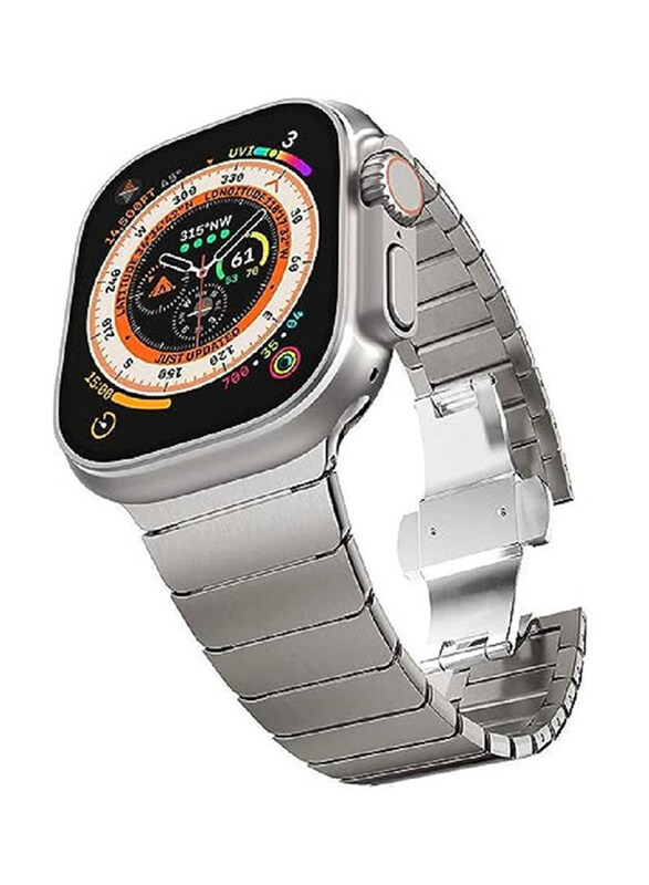 

Gennext Stainless Steel Replacement Band with Folding Clasp for Apple Watch Ultra/Watch Ultra 2 49mm, Silver