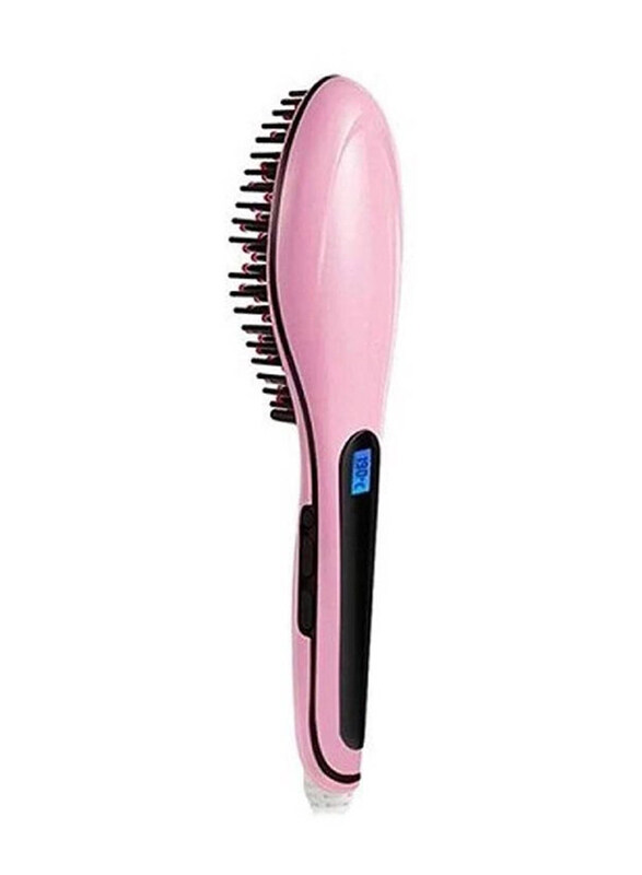 

Gennext Premium Hair Straightener Comb with LCD Display, Pink/Black