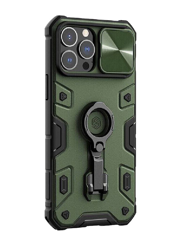 

Nillkin Apple iPhone 14 Pro Camshield Armor Pro with Ring Holder & Camera Protection Mobile Phone Case Cover, Green