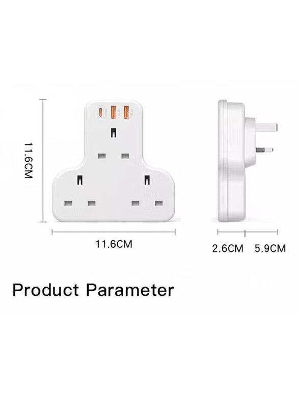 

Yesido Outlet Plug Head Power Socket, MC15, White