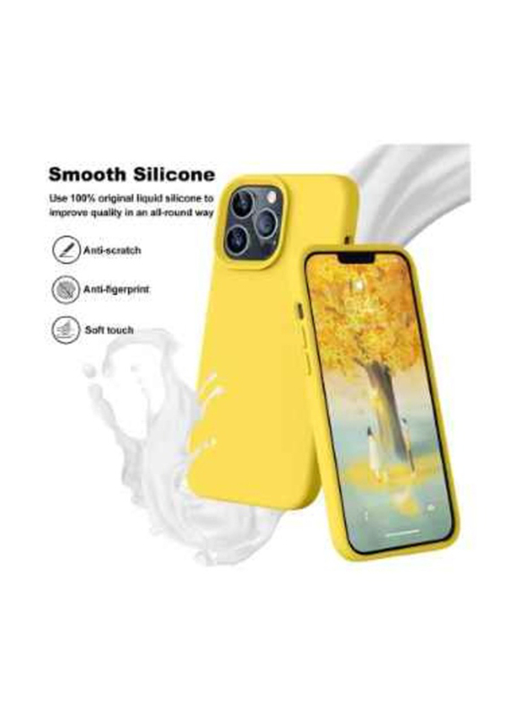 Apple iPhone 14 Pro Silicone Anti Scratch Mobile Phone Case Cover, Yellow