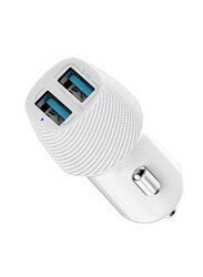 Gennext 3.4A Universal Compact 3.4A Fast Charging Car Charger for Smartphones, White