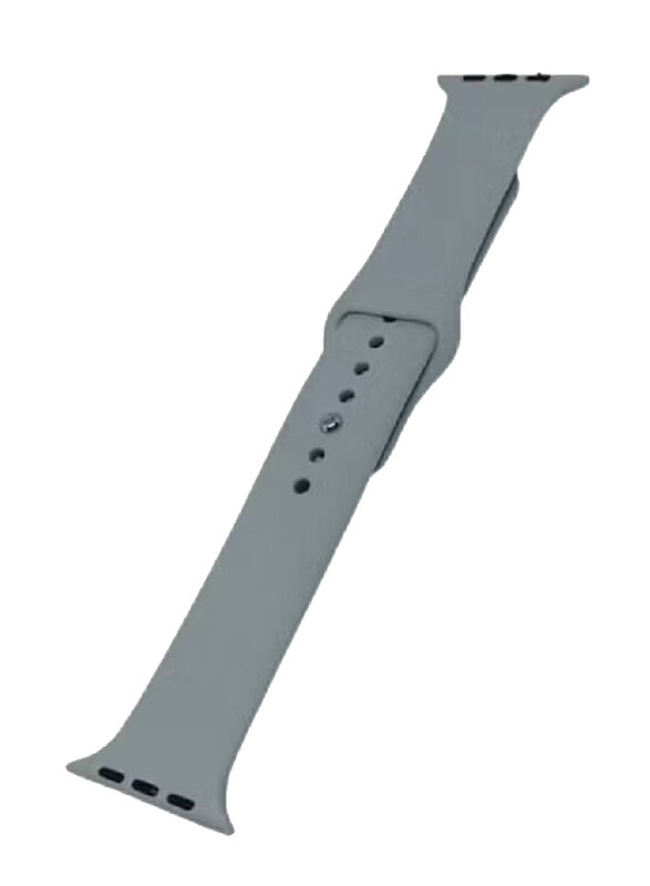 

Gennext Soft Silicone Sport Replacement Wrist Strap for Apple iWatch Series 7/6/5/4/3/2/1, Grey