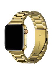 Gennext Stainless Steel Metal Replacement Watchband for Apple Watch 42/44/45/49mm, Gold