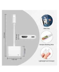 Gennext 2 In 1 Charing Adapter, Lightning Male to Multiple Types for Apple Phones, White