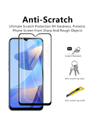 Oppo A16K 9H Tempered Glass Screen Protector, Clear/Black