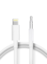 Gennext 3.3 Feet 3.5mm Jack Aux Stereo Audio Cable Cord, Lightning to 3.5mm Jack for Apple IPhones, White