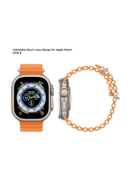 Gennext Replacement Silicone Hole Wavy Strap for Apple Watch Ultra/Watch Ultra 2 49mm, Orange