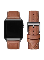 Gennext Replacement Genuine Leather Strap for Apple Watch Ultra 49mm & Series 8/7/6/5/4/3/2/1/SE 42mm/44mm/45mm, Brown