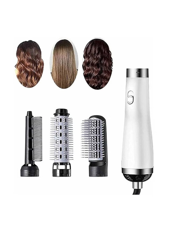 Gennext 3 in 1 Hair Straightener Brush for Hair Dryer Brush Electric Comb Curler Hair Dryer Brush, White