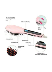 Gennext Hair Straightener Comb with LCD Display, Pink/Black