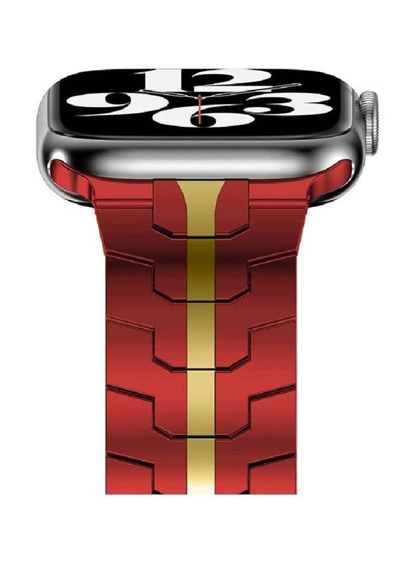 Gennext Stainless Steel Metal Replacement Band Compatible for Apple Watch Ultra Series 8 49mm, Red/Yellow