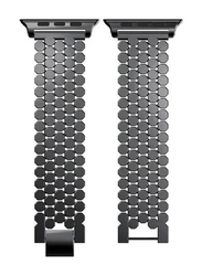 Gennext Stainless Steel Metal Replacement Band Honeycomb Design for Apple Watch 42/44/45/49mm, Black