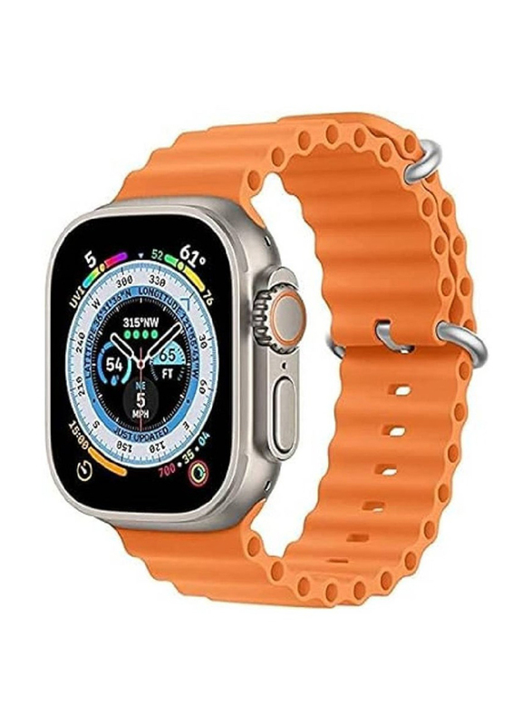 

Gennext Replacement Silicone Hole Wavy Strap for Apple Watch 42/44/45/49mm, Orange