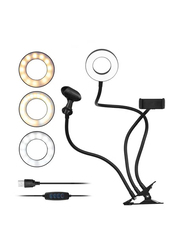 Docooler Universal Mobile Phones Clip-On Mini USB Ring Light, Black