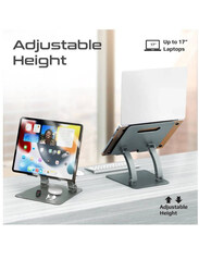 Gennext Adjustable Height Multi-Level Aluminium Laptop Stand, Grey