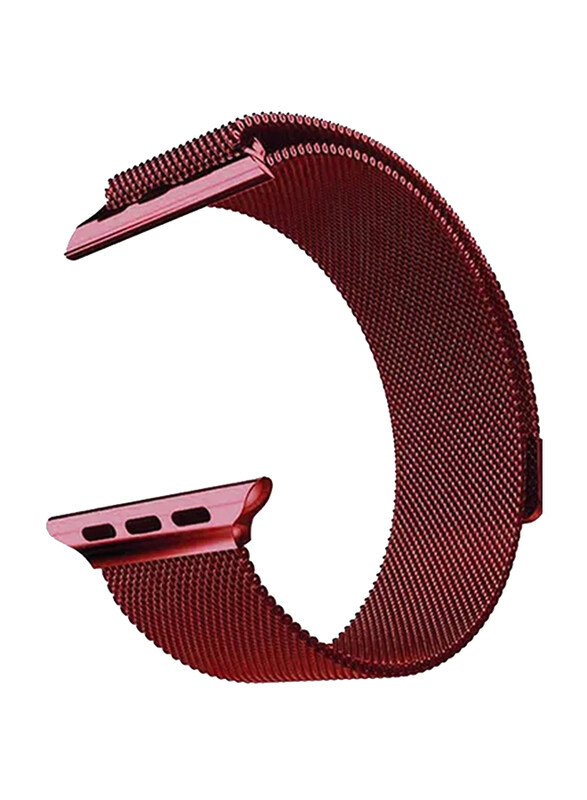 

Zoomee Stainless Steel Mesh Loop Band for Apple Watch 44mm, Red