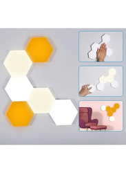 Hexagonal Wall Light, 6 Piece, White/Orange