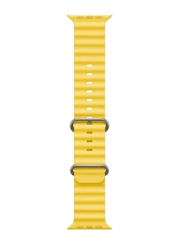 Silicone Replacement Band for Apple Watch Series 8/7/6/5/4/SE/Ultra 45/44/42/49mm, Yellow