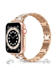 Gennext Replacement Women Jewelry Bling Band Diamond Bracelet for Apple Watch Series 7/6/5/4/3/2/1/SE 41mm/40mm/38mm, Gold