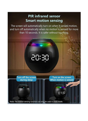 Digital Premium Desk Alarm Clock with Large LED Display, Black